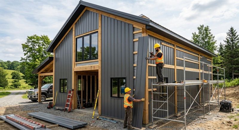 Pole Barn Siding Installation in Rowan County, NC