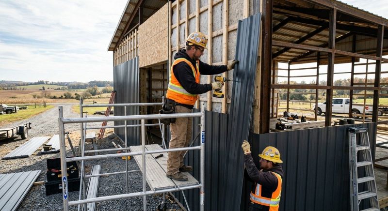 Pole Barn Siding Installation in Rowan County, NC