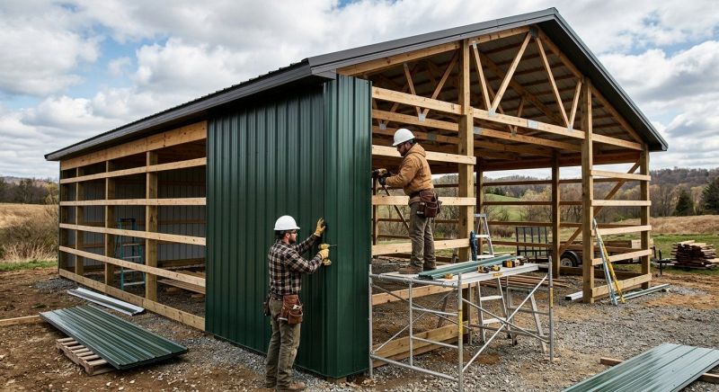 Pole Barn Siding Installation in Rowan County, NC